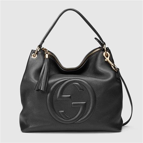 borsa nera a spalla gucci con logo dsul davanti grande|Borse a spalla di Gucci per donna .